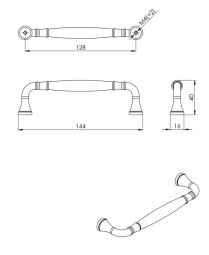 Úchytka Turia 128 černá matná